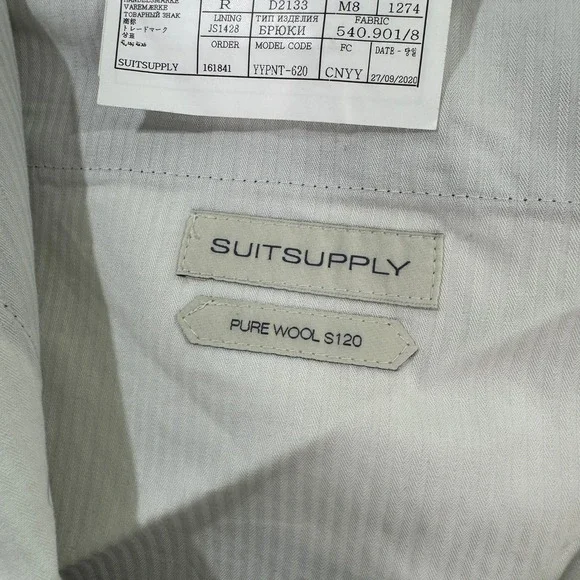 Suitsupply Brescia Trousers Mens 36x28 Grey Vitale Barberis Canonico Wool Casual - Picture 7 of 15